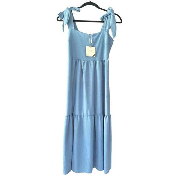 See You Monday Dresses & Skirts - Blue See You Monday Tiered Dress with Tie Straps New Small Rip See Photos